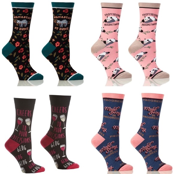 NEW 4 pairs of funny graphic socks - Picture 1 of 8